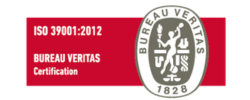 Sello de certificación ISO 9001:2015 de Bureau Veritas.